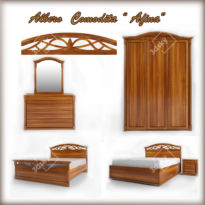 Albero Komodita Afina bedroom set 3D model image 1