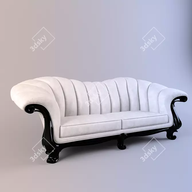 Classic Louvre Sofa - Elegant and Unique 3D model image 1