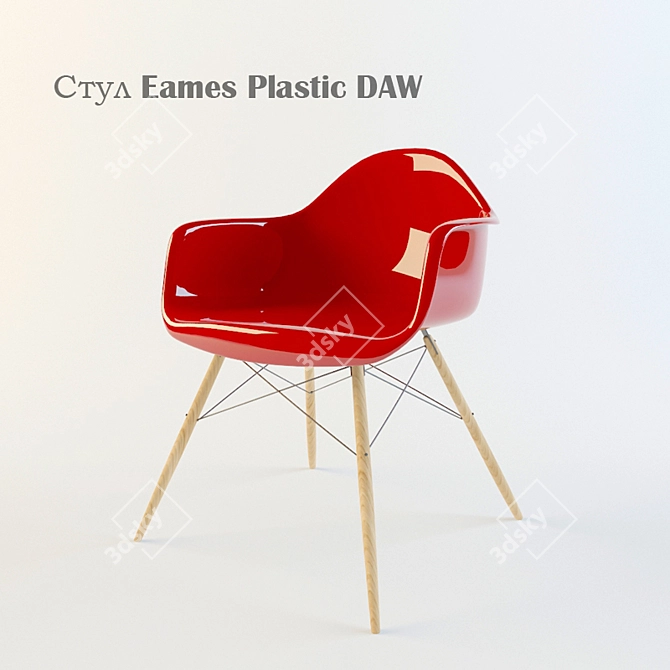 Modern Eames Plastic DAW Chair with Multiple Material Options 3D model image 1