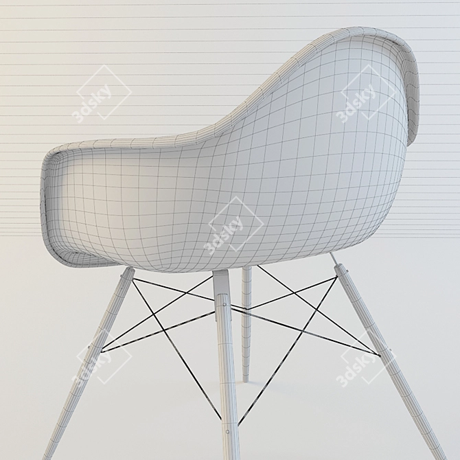 Modern Eames Plastic DAW Chair with Multiple Material Options 3D model image 2
