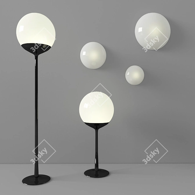 Parisian Charm: Elegant Torchiere and Wall Sconce Set 3D model image 1