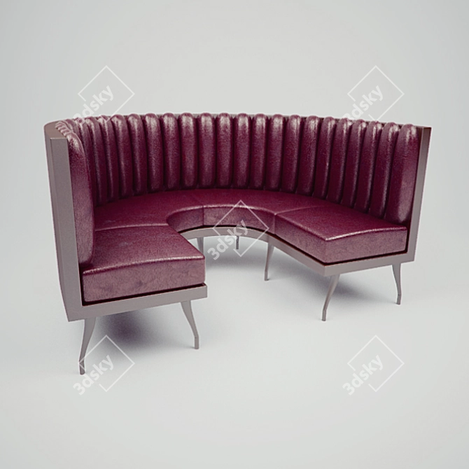 Retro Style Bar and Cafe Divan 3D model image 1