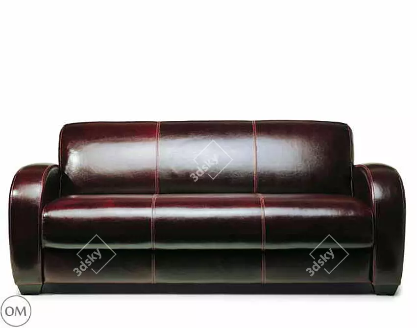 Vintage Leather Sofa Brussels 3D model image 1