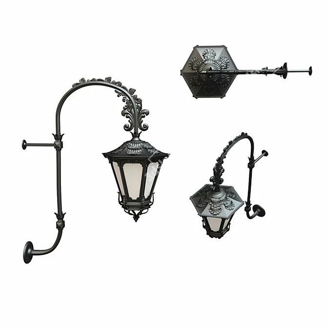 Vintage Street Lamp Set 3D model image 1