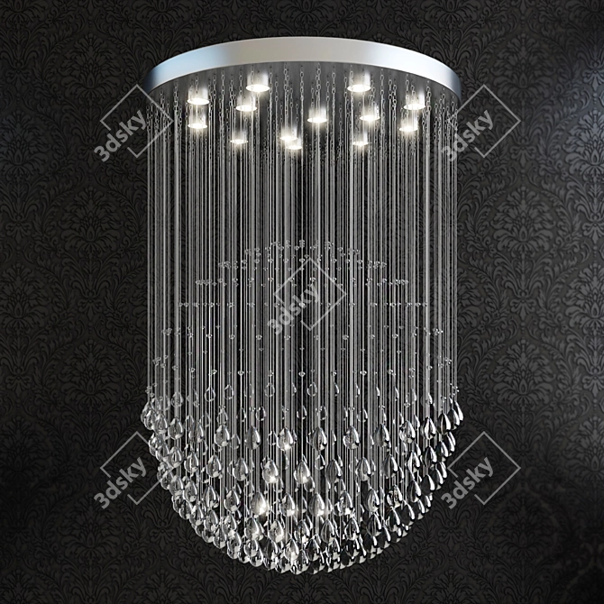 Elegant Pendant Chandelier 1200mm 3D model image 1