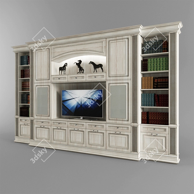 TV Cubby Cabinet 3D model image 1