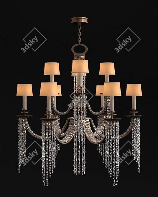 Cascades Collection 16-Light Chandelier 3D model image 1