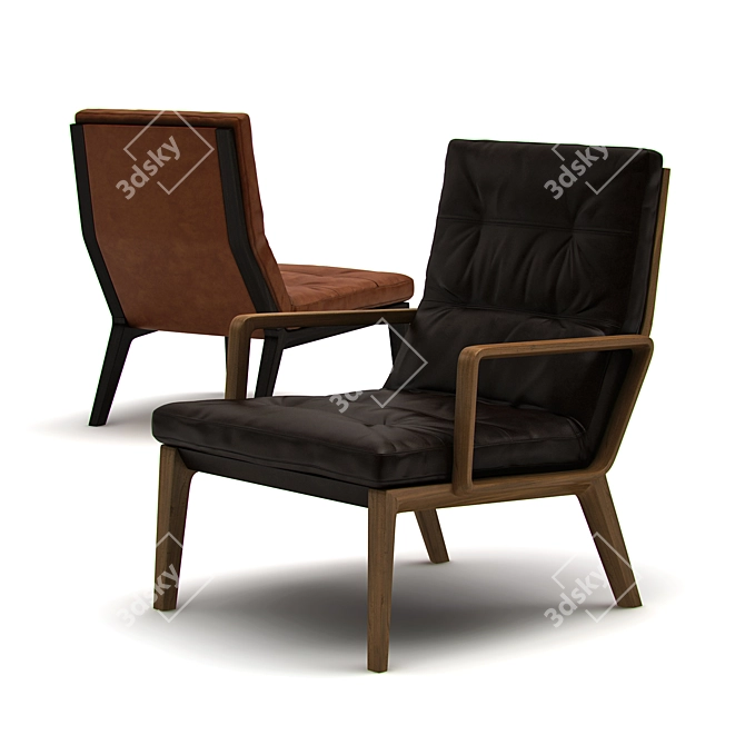 Elegant Andoo Lounge Armchair 3D model image 1