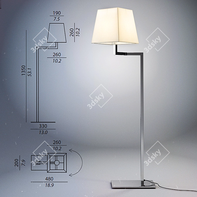 Contardi Liseuse FL Floor Lamp 3D model image 1