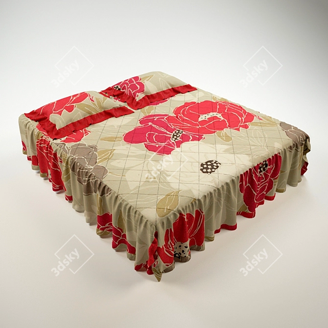 Luxury King Size Bed Cloth 3D model image 1