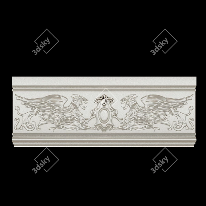 Elegant Stucco Panels 3D model image 1