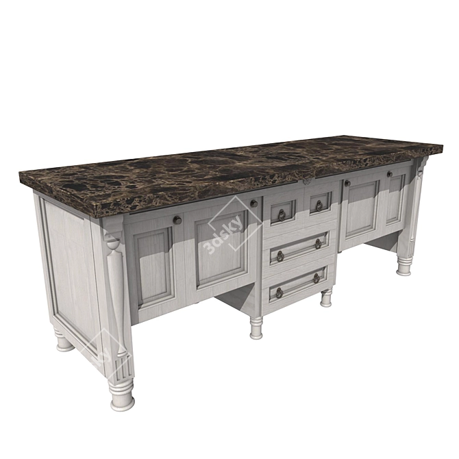 Modern Bathroom Vanity: Stylish Drawers 3D model image 1