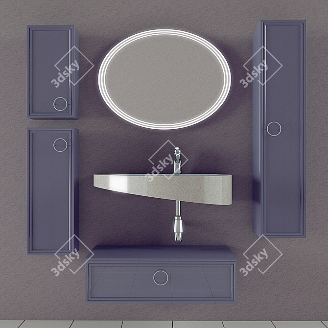 Sophisticated Valente Eletto 800 Vanity 3D model image 1