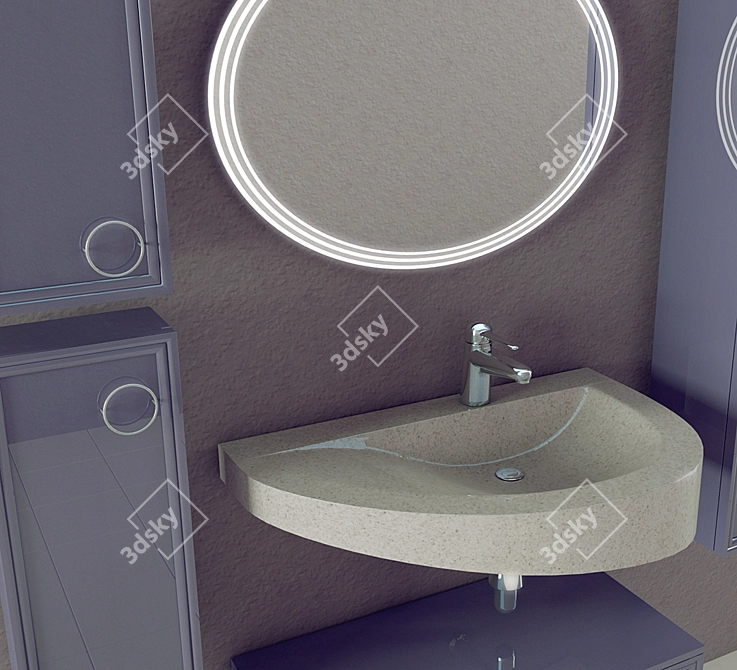 Sophisticated Valente Eletto 800 Vanity 3D model image 2