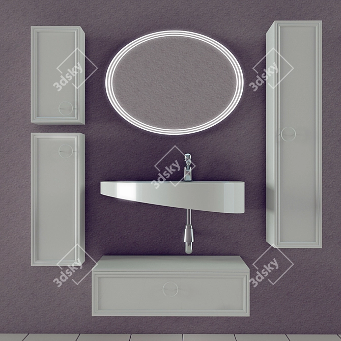 Sophisticated Valente Eletto 800 Vanity 3D model image 3