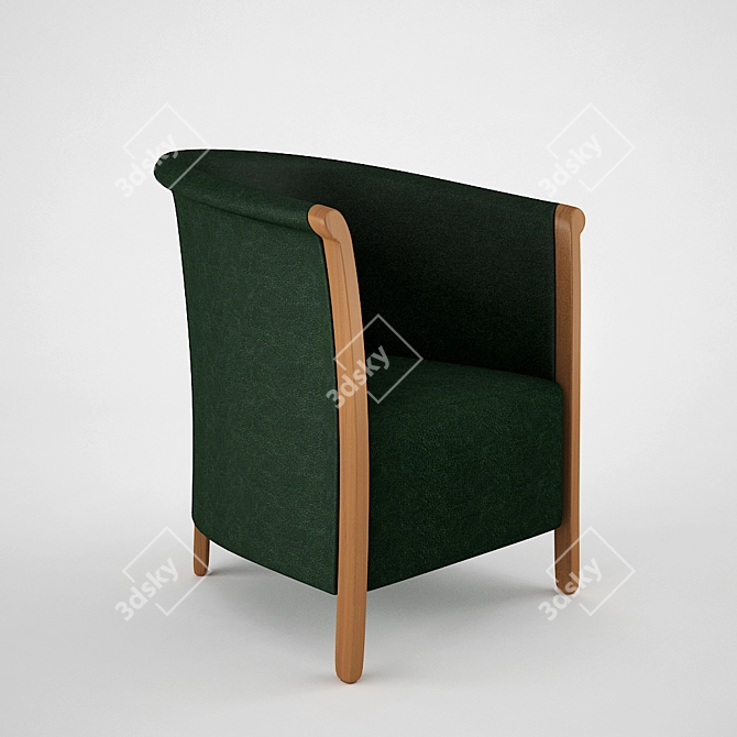 Elegant Armchair with Texture 3D model image 1