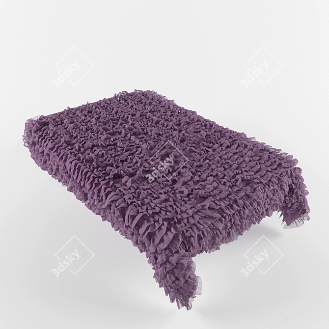 Ruffled Elegance Bedspread 3D model image 1