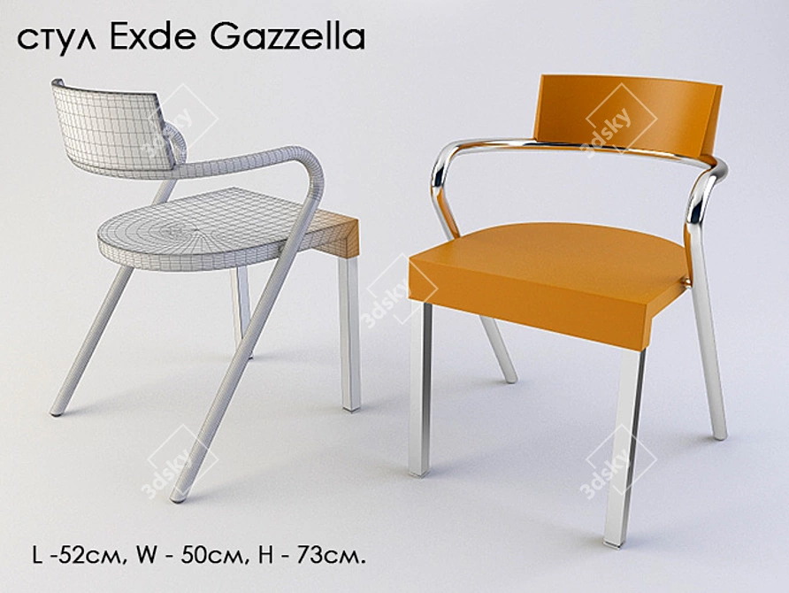 Exde Gazzella Chair: Sleek and Compact 3D model image 1