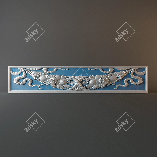 Elegant Plaster Wall Panels 3D model image 1