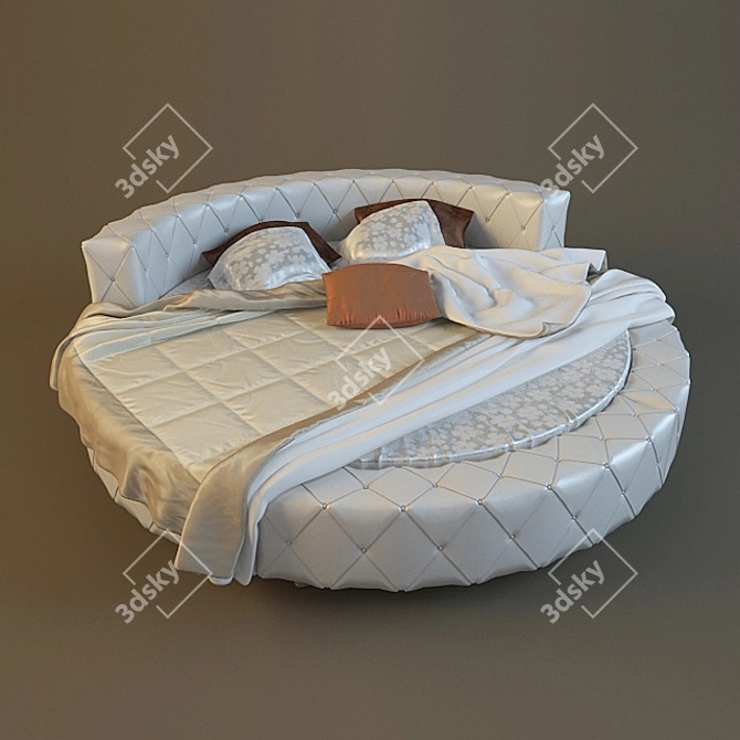 Round Maestro: Handcrafted Ukrainian Circular Bed 3D model image 1