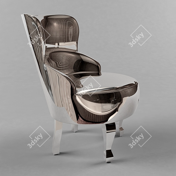 Italian Sellerina Aluminium Chair 3D model image 1