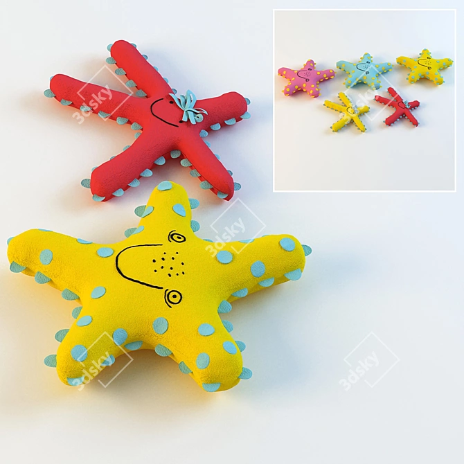 Seastar & Starfish: Kids Room Pillow-Toys 3D model image 1