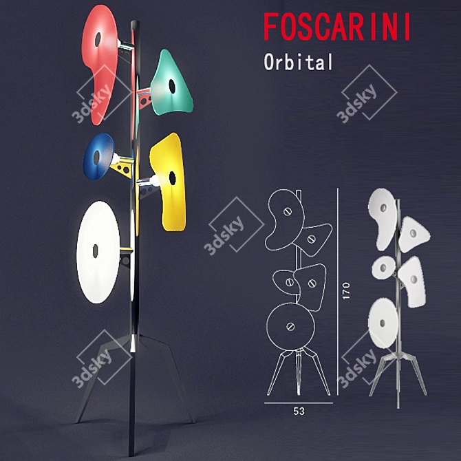 Futuristic Foscarini Orbital Light 3D model image 1