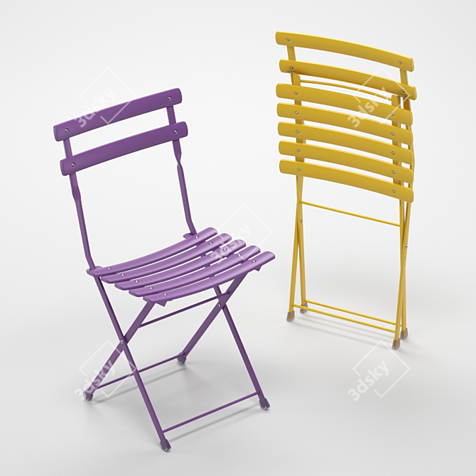 Arc-en-Ciel Folding Chair: Lightweight & Colorful 3D model image 1