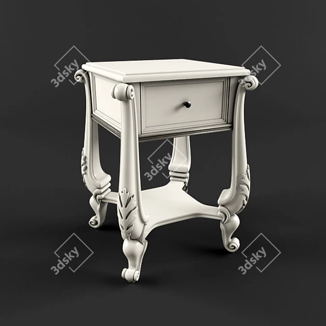 Elegant Volpi Boemia Bedside Table 3D model image 1