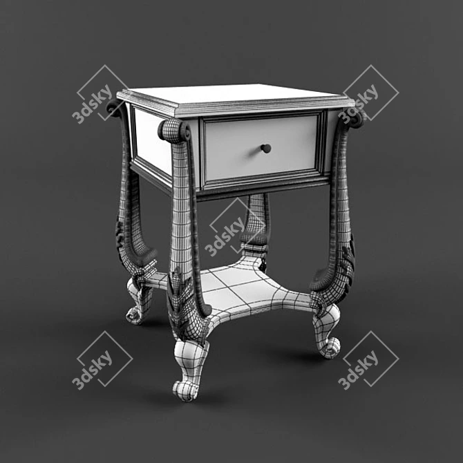 Elegant Volpi Boemia Bedside Table 3D model image 2