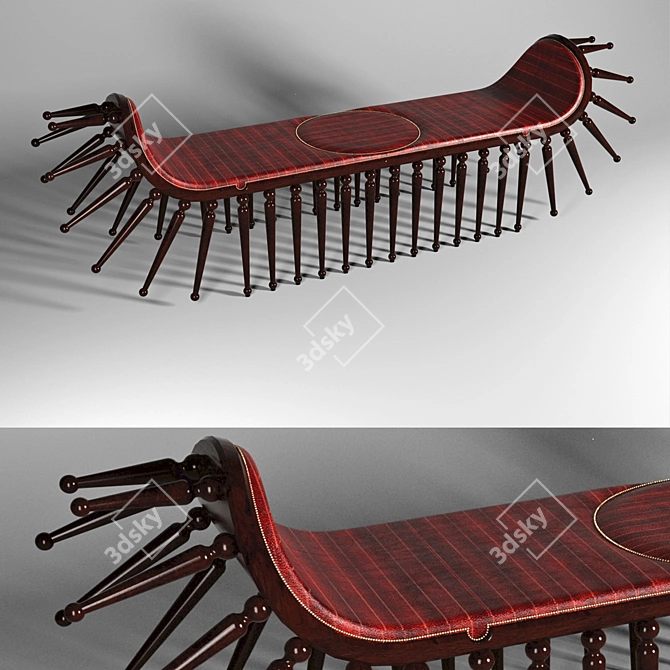 Stylish Shongololo Bench 3D model image 1