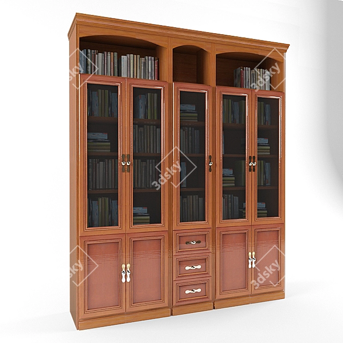 Modern 3-Section Cupboard 3D model image 1