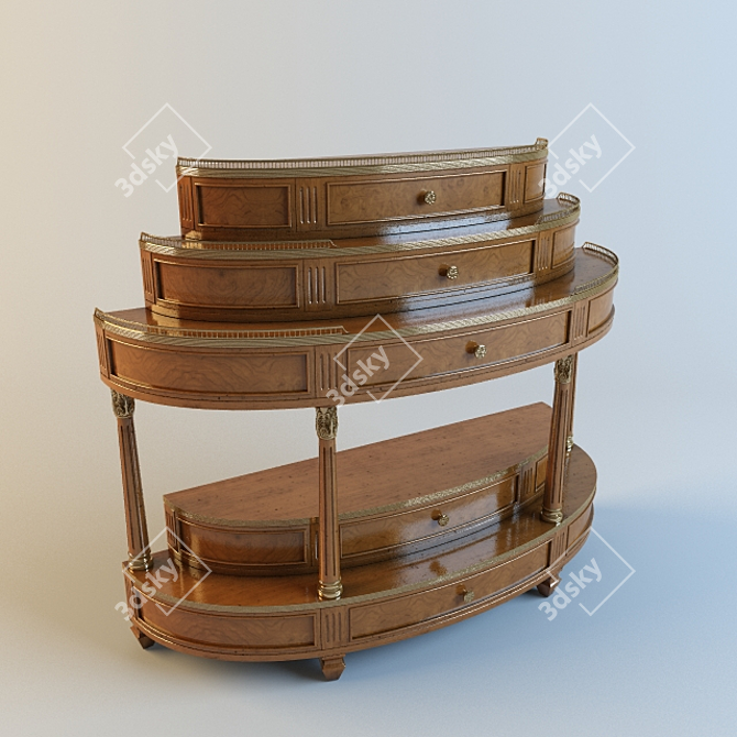 Elegant Demi Luna Console 3D model image 1