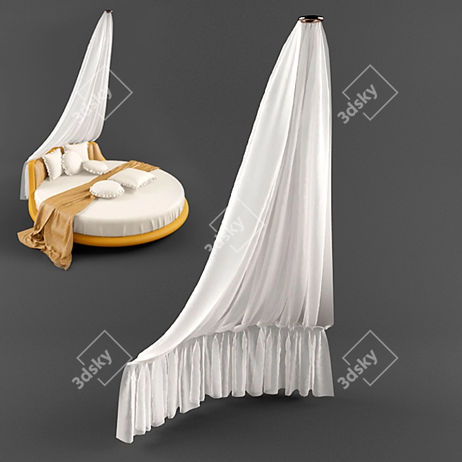 Round Bed Canopy - Perfect Scene 3D model image 1