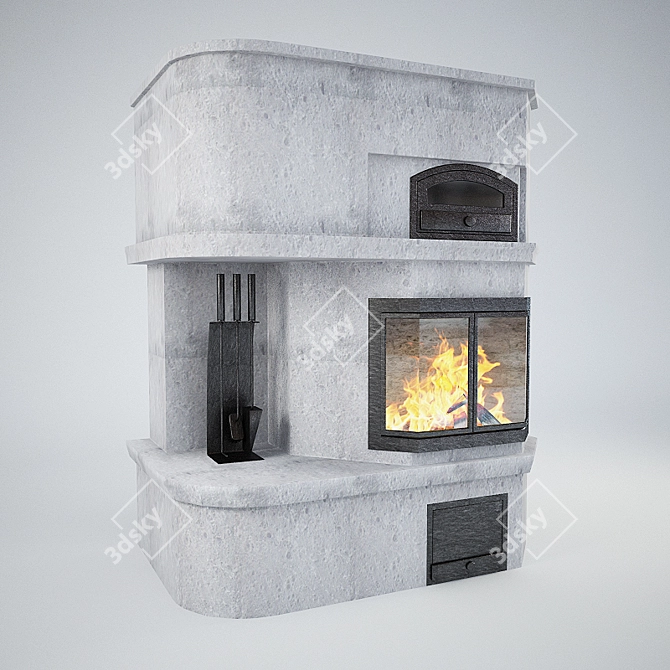 Tulikivi Fireplace: Exquisite Warmth 3D model image 1
