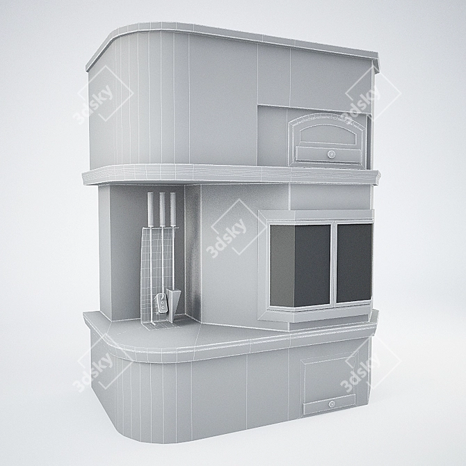 Tulikivi Fireplace: Exquisite Warmth 3D model image 2