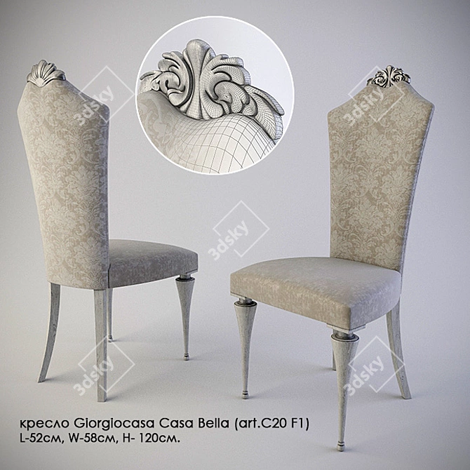 Elegant Giorgiocasa Casa Bella Chair 3D model image 1