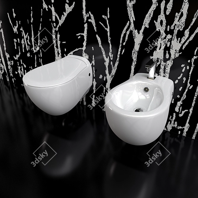 Artceram Blend Toilet & Bidet 3D model image 1