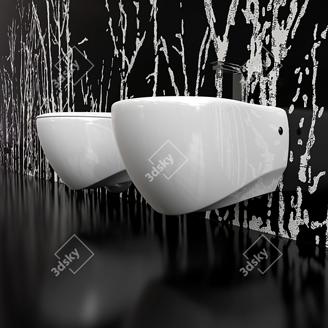 Artceram Blend Toilet & Bidet 3D model image 2