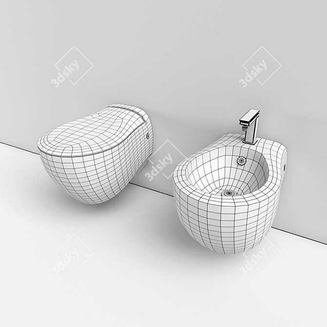 Artceram Blend Toilet & Bidet 3D model image 3