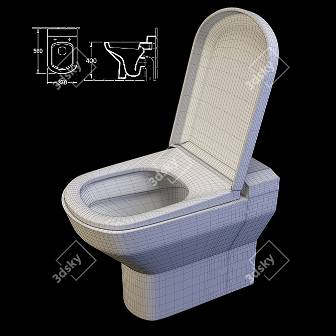 Luxury Toilet and Bidet Combo 3D model image 5