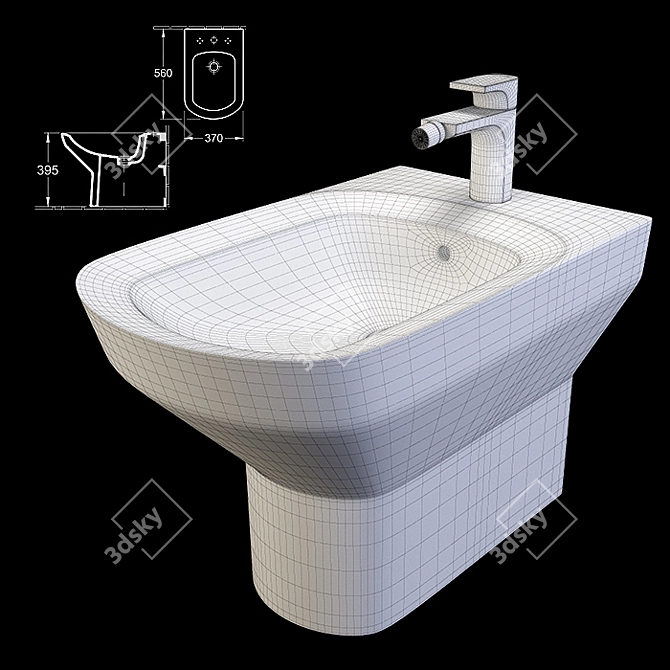 Luxury Toilet and Bidet Combo 3D model image 6