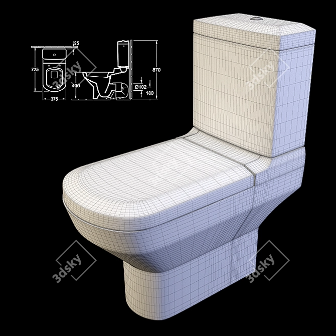 Villeroy&Boch Sentique Toilet: Compact and Stylish 3D model image 4