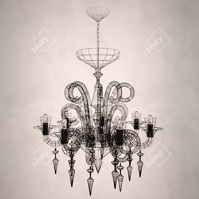 Elegant "Gloria" Chandelier by Forestier 3D model image 1