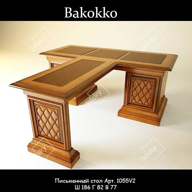 Elegant Bakokko Writing Desk 3D model image 1