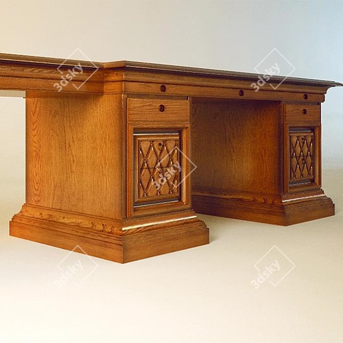 Elegant Bakokko Writing Desk 3D model image 2
