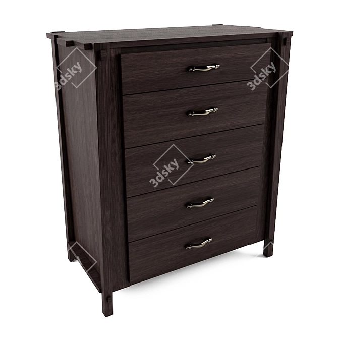 Solid Wood Locker 3D model image 1