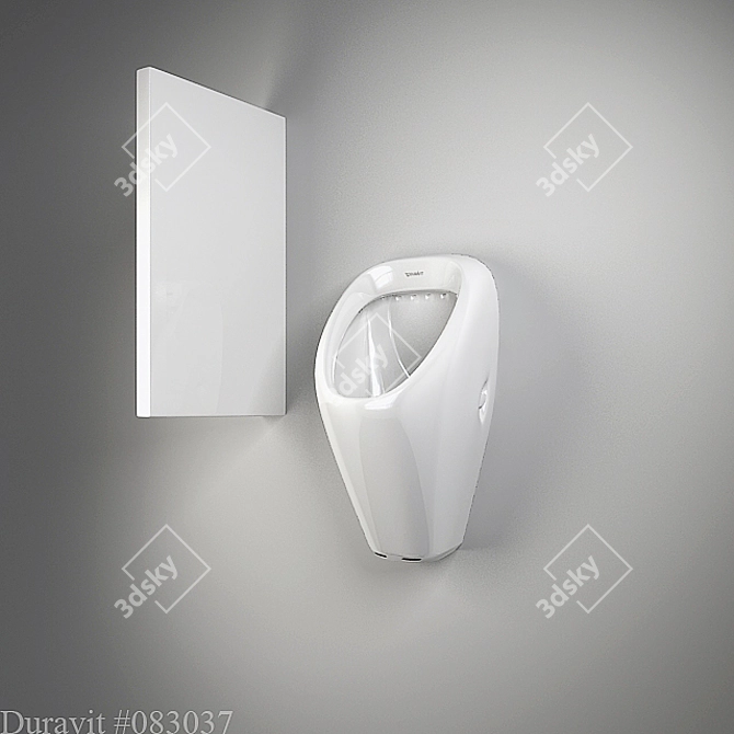 Durable Urinal with Partition 3D model image 1