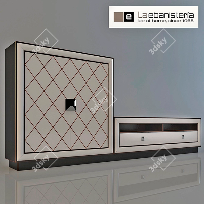 Spanish TV Stand by La Ebanisteria 3D model image 1