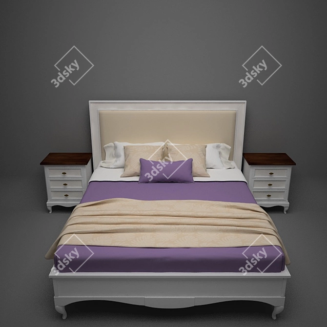 Mirandola Bed Set: Elegant and Functional 3D model image 1